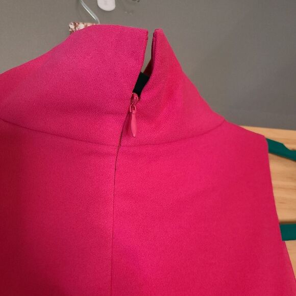 Beau Tissu Bevello Size S Hot Pink Mock Neck Cold Shoulder Dress NWT - Picture 8 of 8